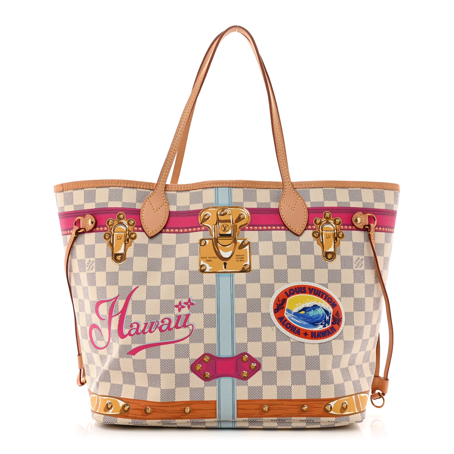 Louis Vuitton Damier Azur Summer Trunks Hawaii Neo Neverfull MM 1 of 10