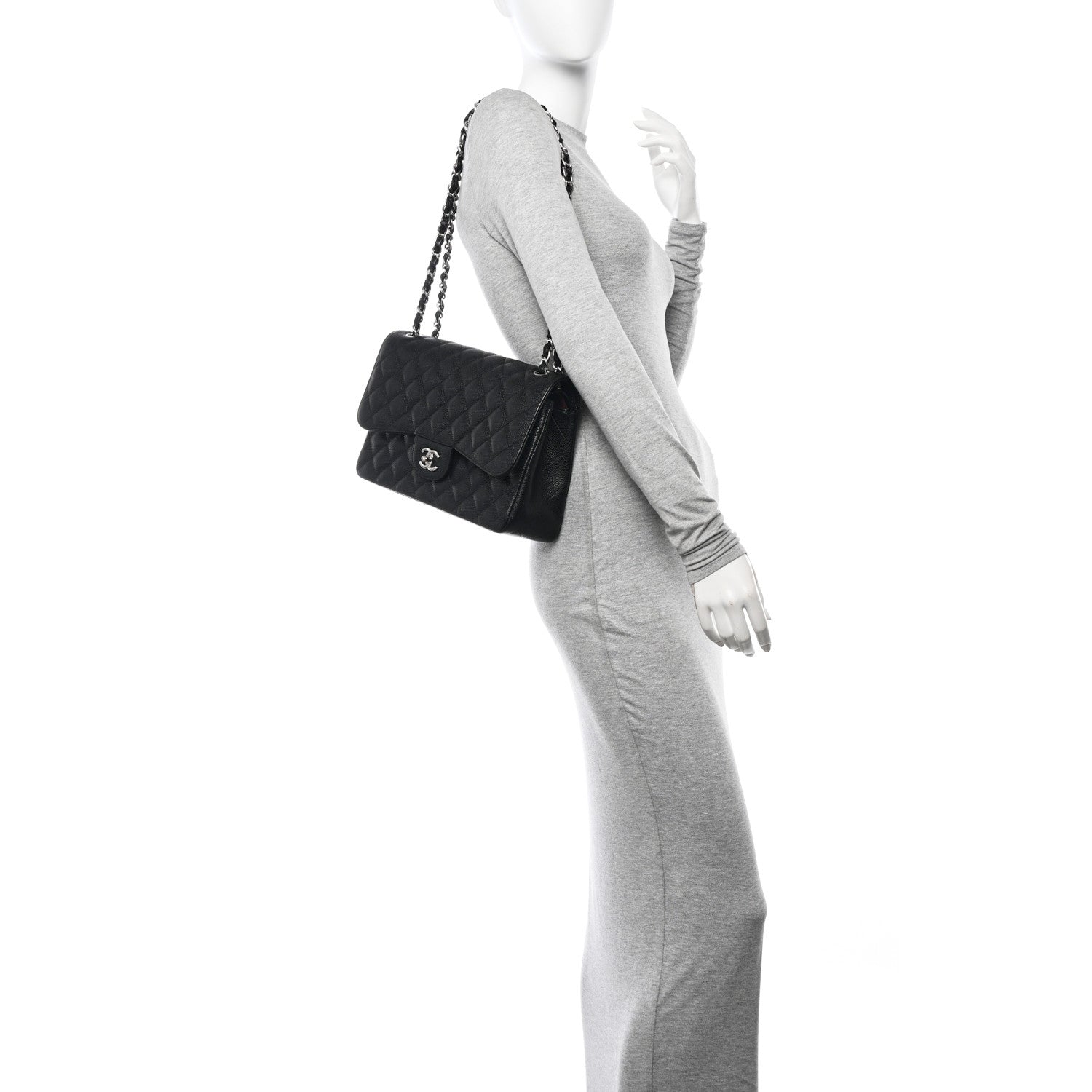 Chanel Caviar Quilted Jumbo Double Flap Black 2 of 14