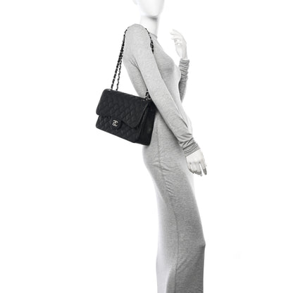 Chanel Caviar Quilted Jumbo Double Flap Black 2 of 14