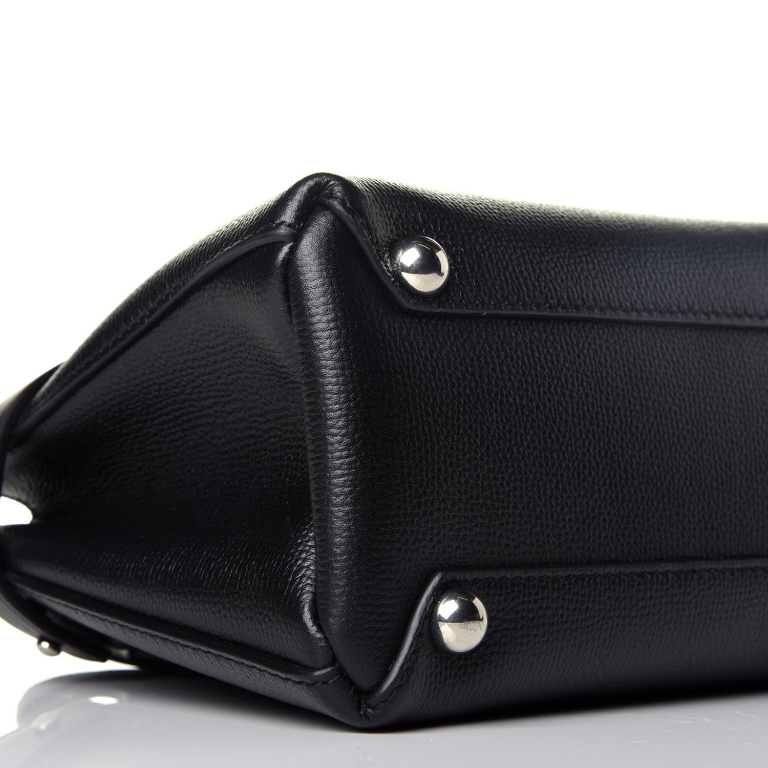 Burberry Grainy Calfskin House Check Baby Banner Tote Black 8 of 9