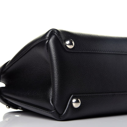 Burberry Grainy Calfskin House Check Baby Banner Tote Black 8 of 9