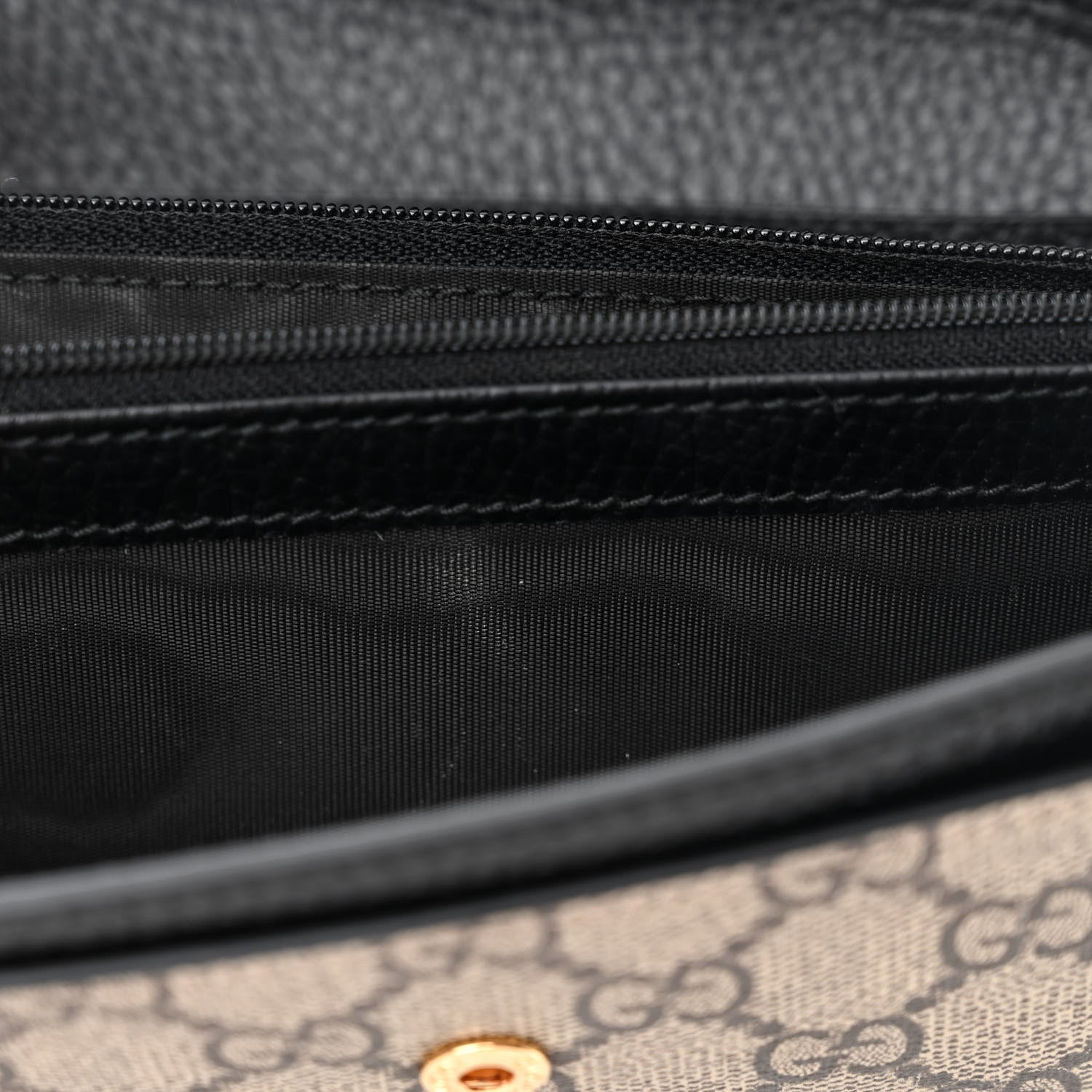 Gucci Dollar Calfskin GG Supreme Monogram Petite GG Marmont Wallet Chain Bag Black Beige Ebony 11 of 13