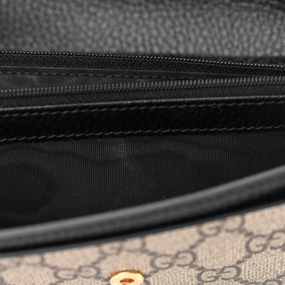 Gucci Dollar Calfskin GG Supreme Monogram Petite GG Marmont Wallet Chain Bag Black Beige Ebony 11 of 13
