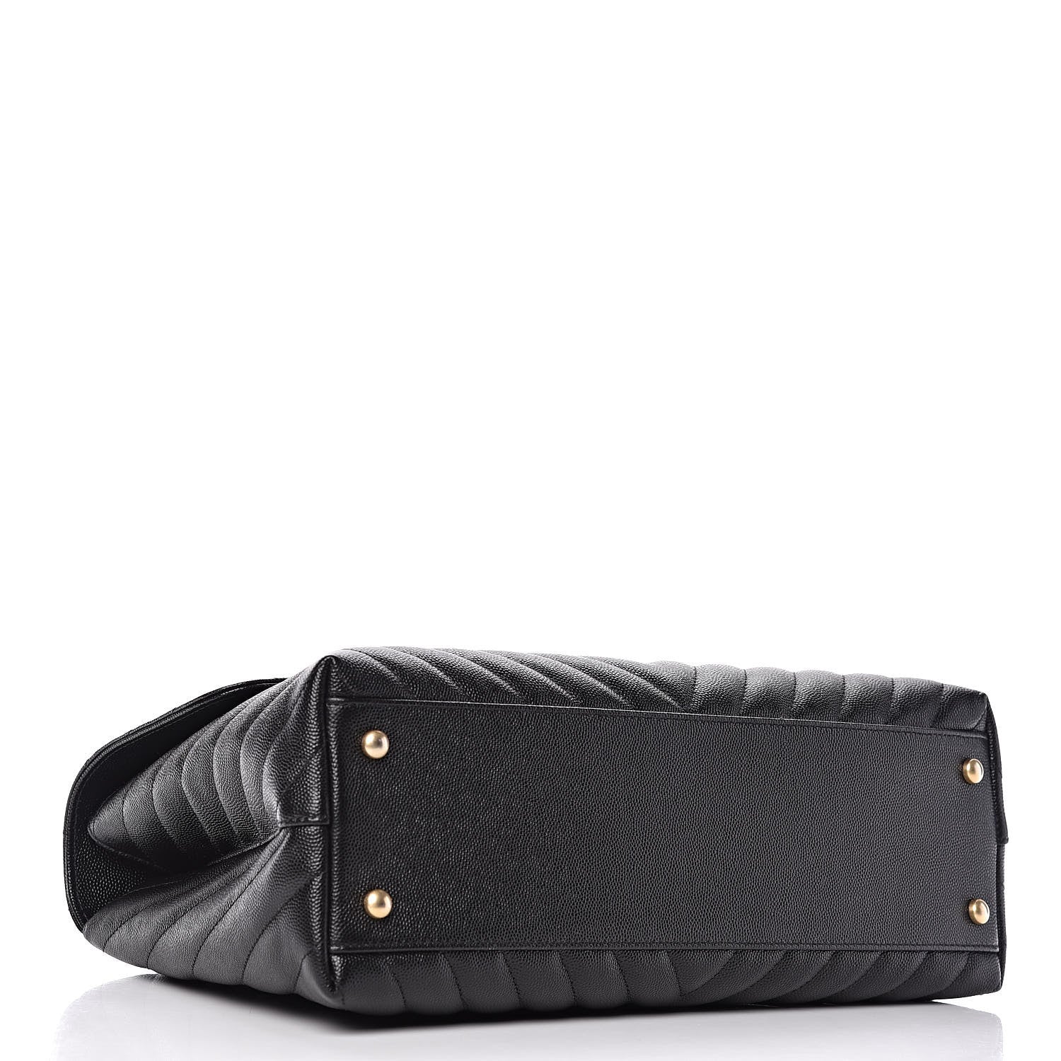 Chanel Caviar Chevron Quilted Medium Coco Handle Flap Black 5 of 11