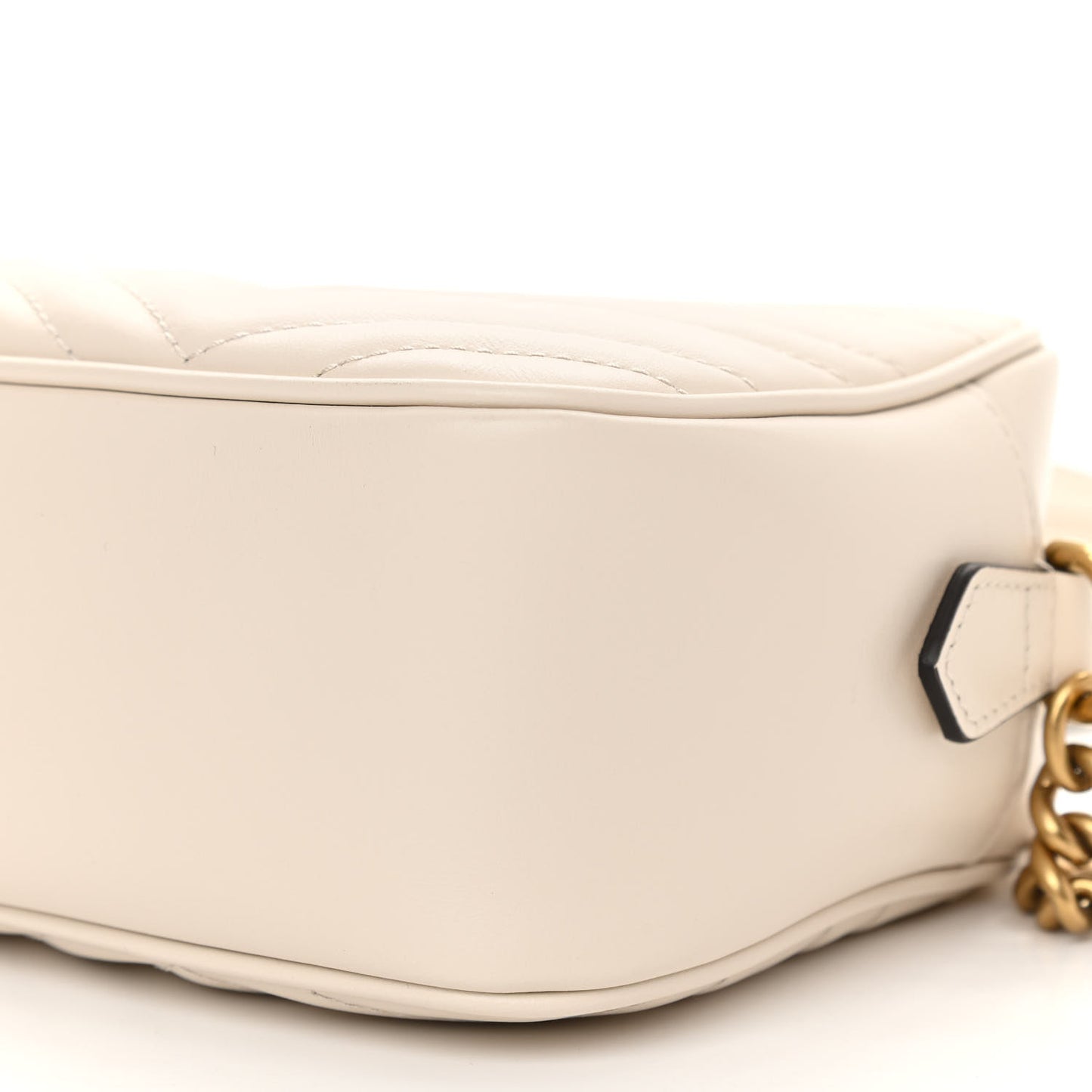 Calfskin Matelasse Small GG Marmont Chain Shoulder Bag White