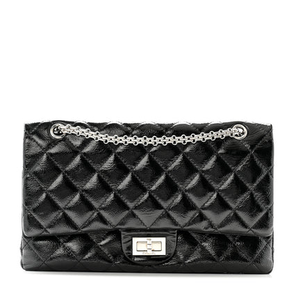 Chanel Distressed Patent Quilted 2.55 Reissue 227 Flap Black 1 of 10