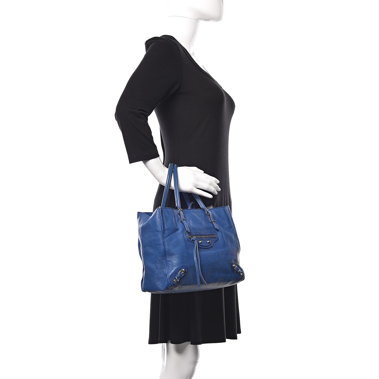 Balenciaga Veau Mini Papier Tote Blue 2 of 22