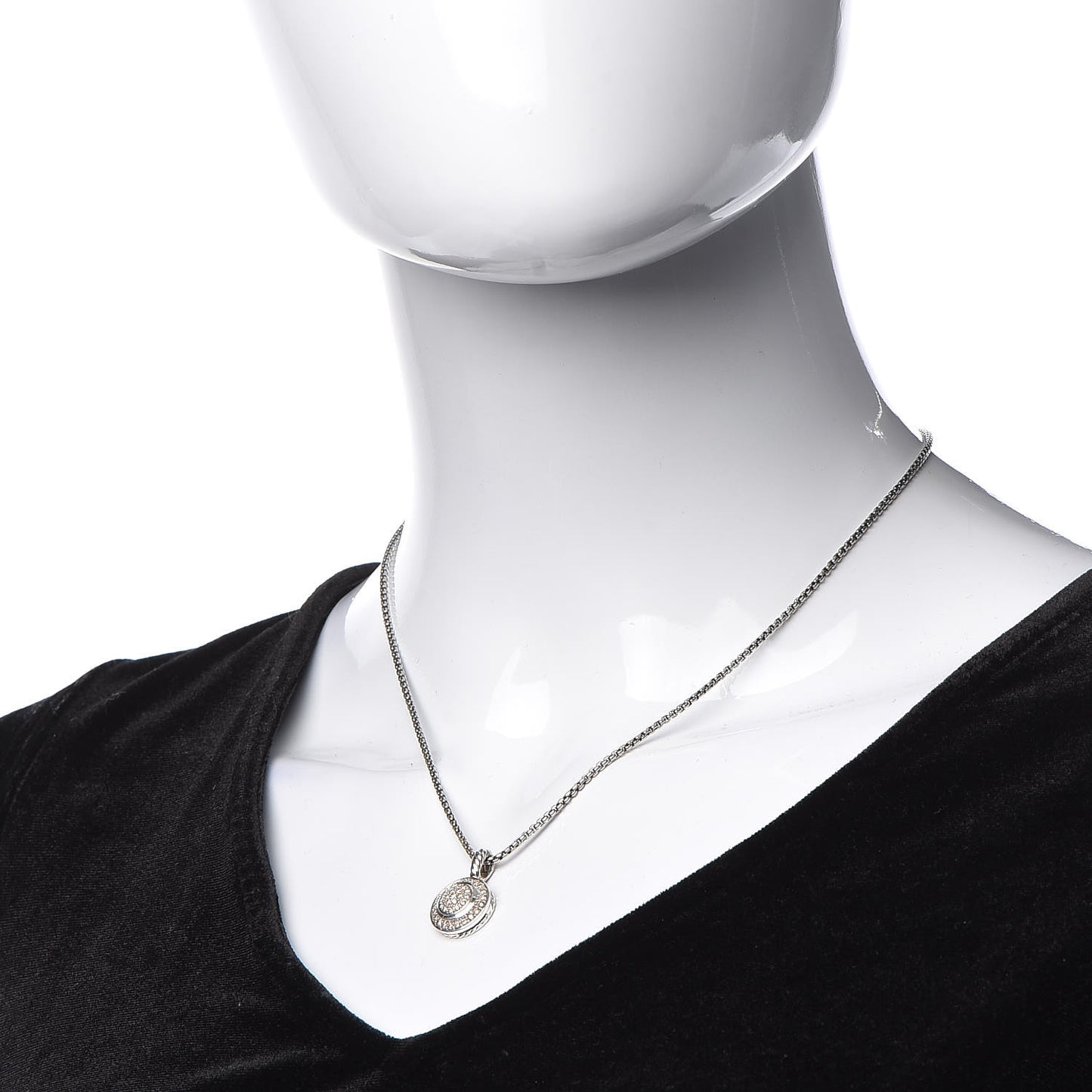 Sterling Silver Diamond 8mm Petite Cerise Pendant Necklace