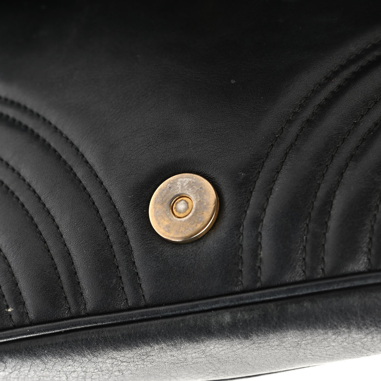 Gucci Calfskin Matelasse Pearly GG Marmont Chain Belt Bag Black 17 of 20