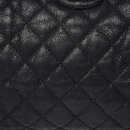 Chanel Washed Lambskin Quilted Studded CC Large Tote Black 13 of 17