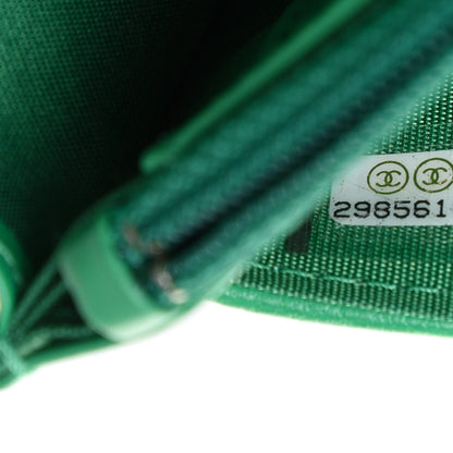 Chanel Shiny Lambskin Quilted Chanel 19 Wallet On Chain WOC Green 7 of 10