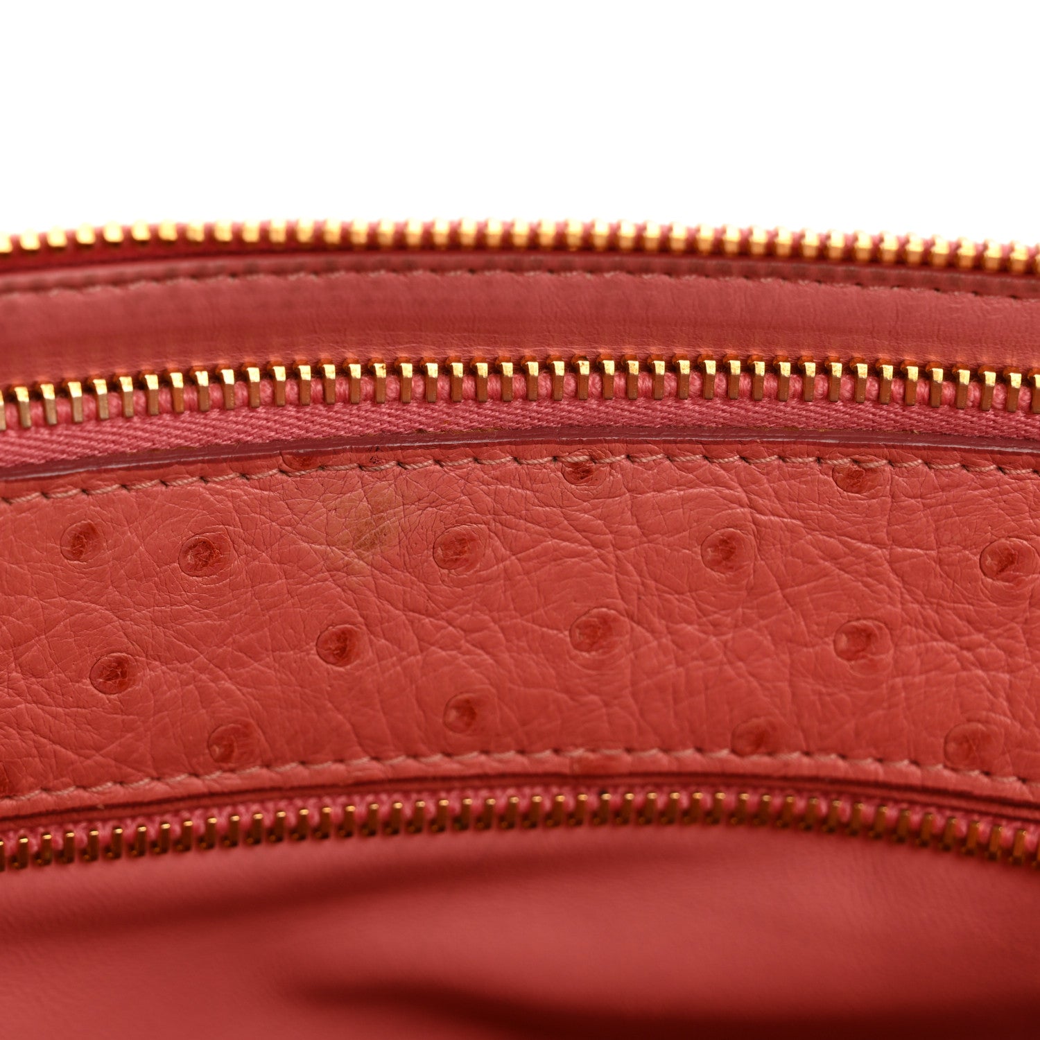 Prada Ostrich Large Galleria Double Zip Tote Begonia 11 of 15