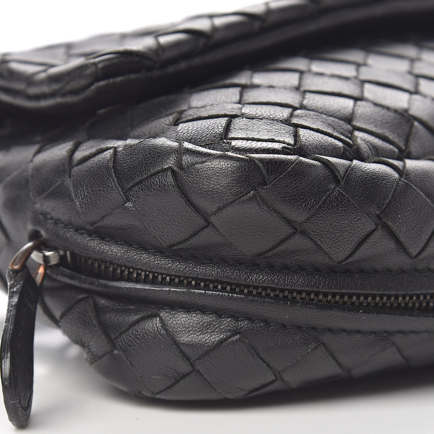 Nappa Intrecciato Small Chain Crossbody Black