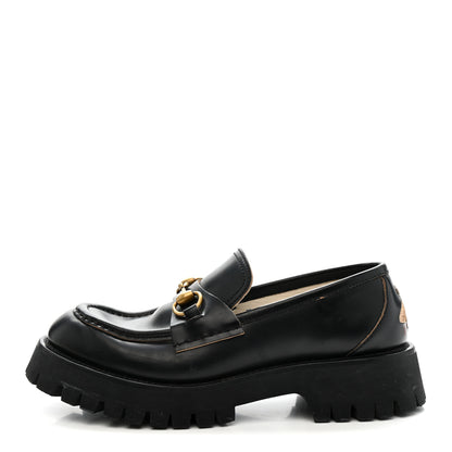 Gucci Cordovan Lux Womens Harald Horsebit 25mm Platform Loafers 39 Black 1 of 13