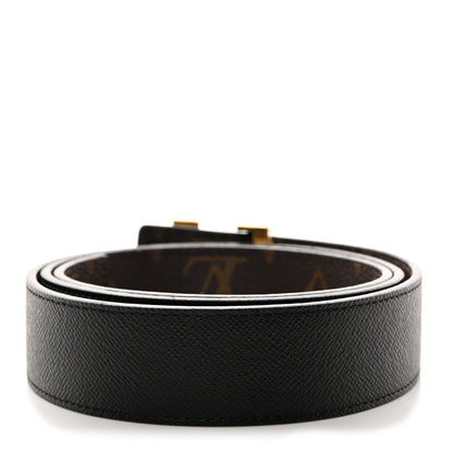 Louis Vuitton Calfskin Monogram 30mm LV Initiales Reversible Belt 85 34 Black 2 of 6