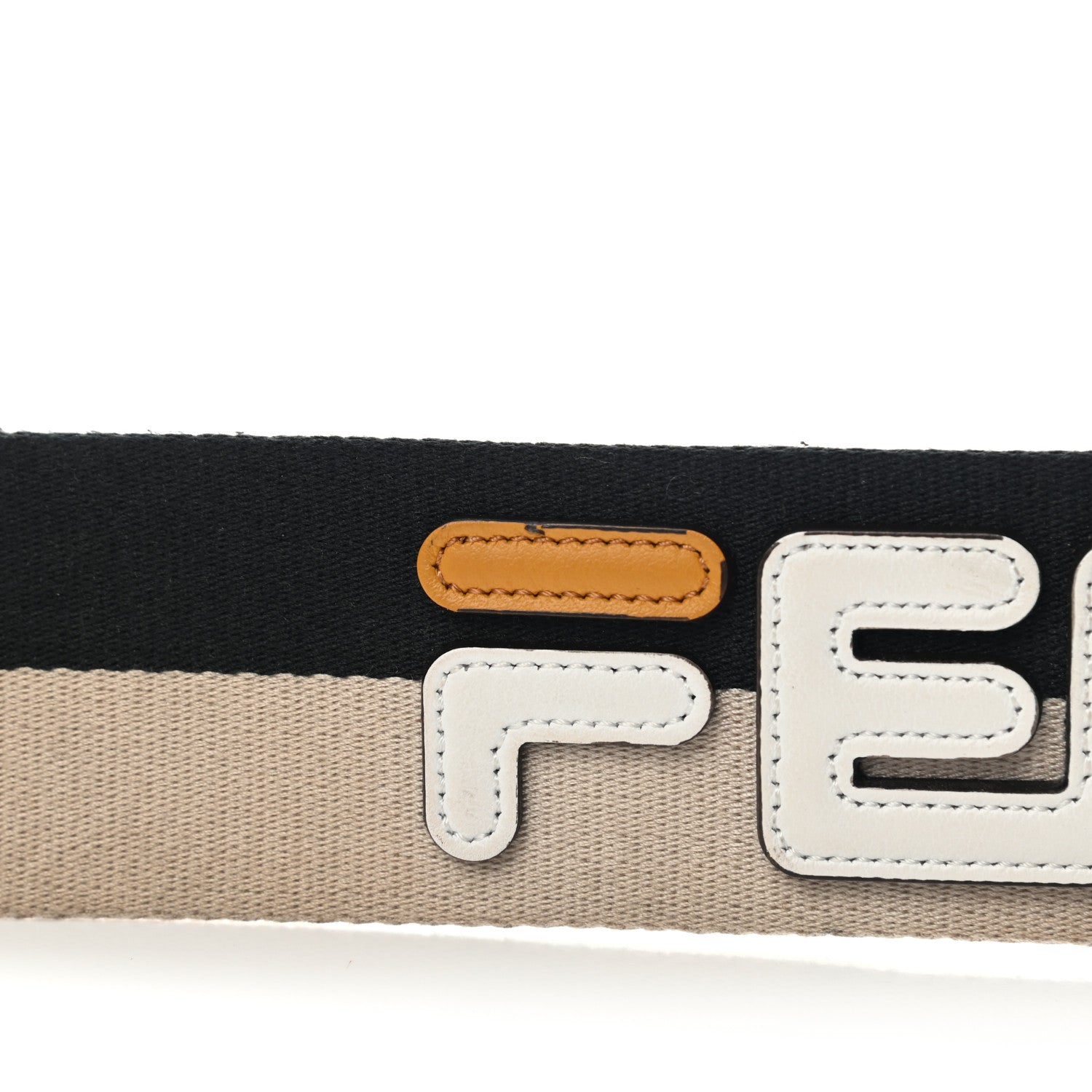 Fendi X FILA Canvas Calfskin Mania Strap You Beige Black 5 of 6