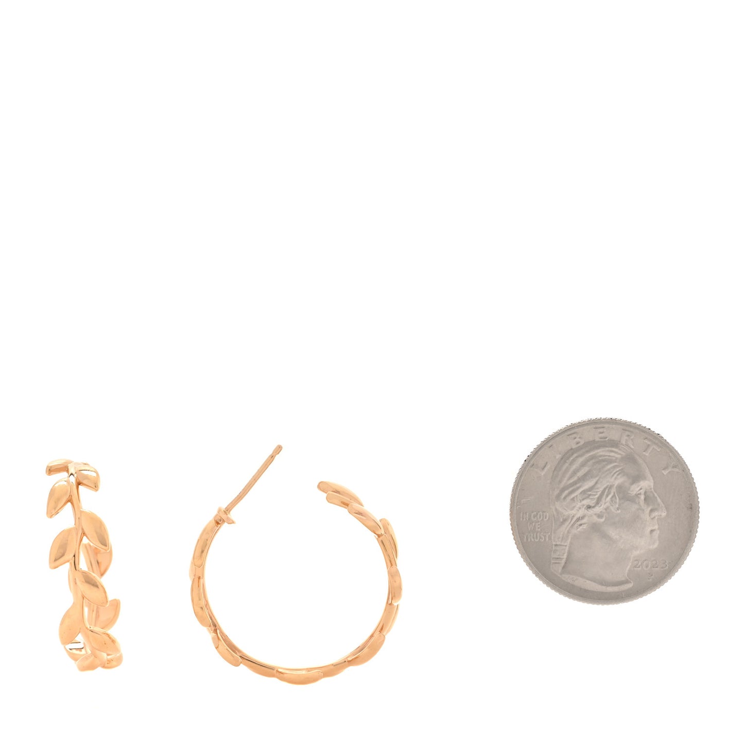 18K Rose Gold Paloma Picasso Olive Leaf Hoop Earrings
