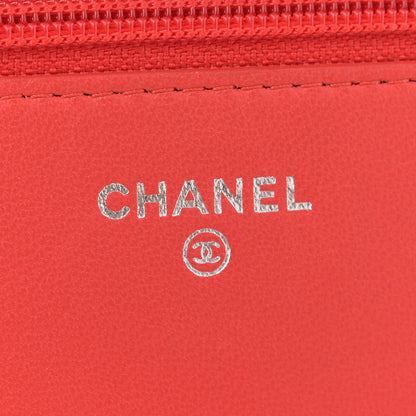 Chanel Lambskin Quilted Boy Wallet On Chain WOC Red 6 of 12