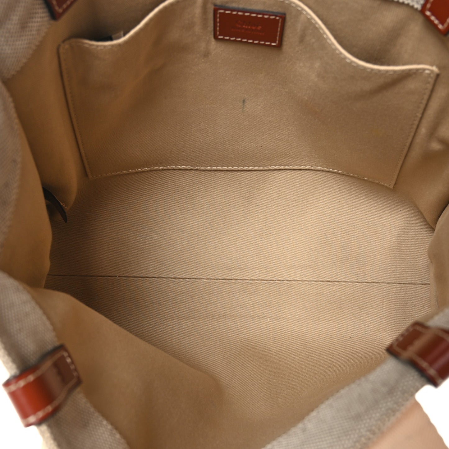 Cotton Calfskin Medium Woody Ribbon Tote White Brown