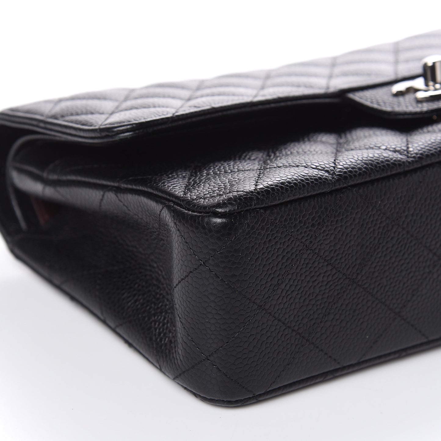 Caviar Quilted Medium Double Flap Black