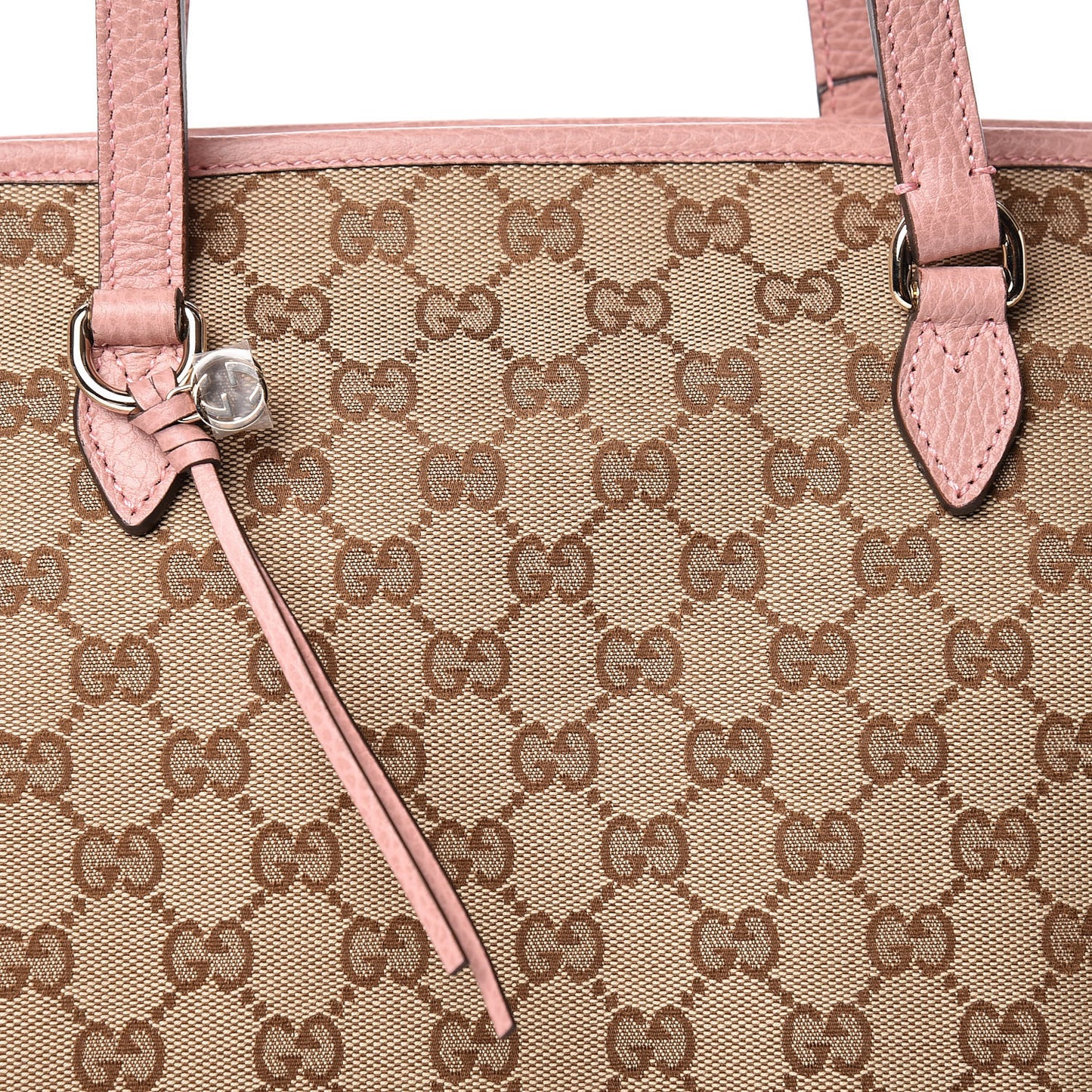 Monogram Bree Zippered Tote Beige Soft Pink