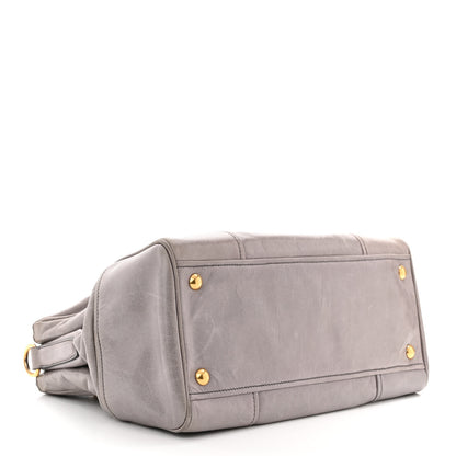 Miu Miu Vitello Shine Top Handle Satchel Peltro 4 of 11