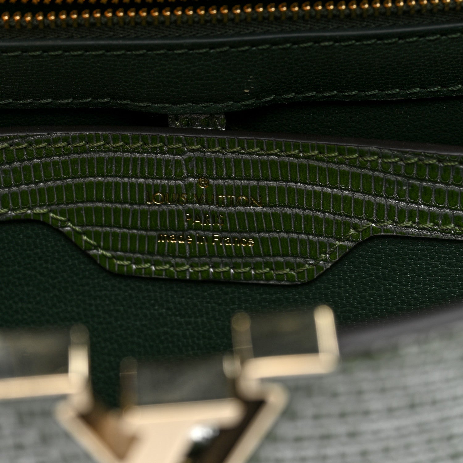 Louis Vuitton Lizard Capucines BB Green 5 of 9