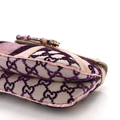 Gucci Velvet Monogram Crocodile Tom Ford Jeweled Dragon Shoulder Bag Purple Pink 10 of 10