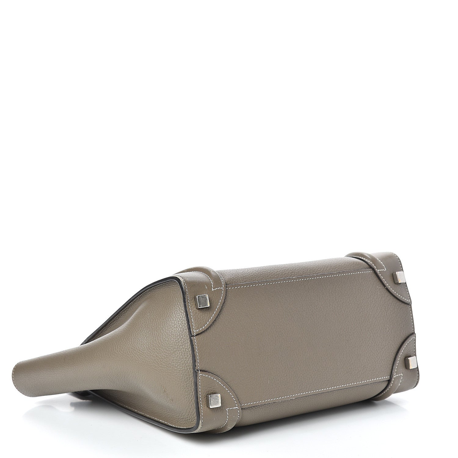 Celine Drummed Calfskin Micro Luggage Souris 4 of 25