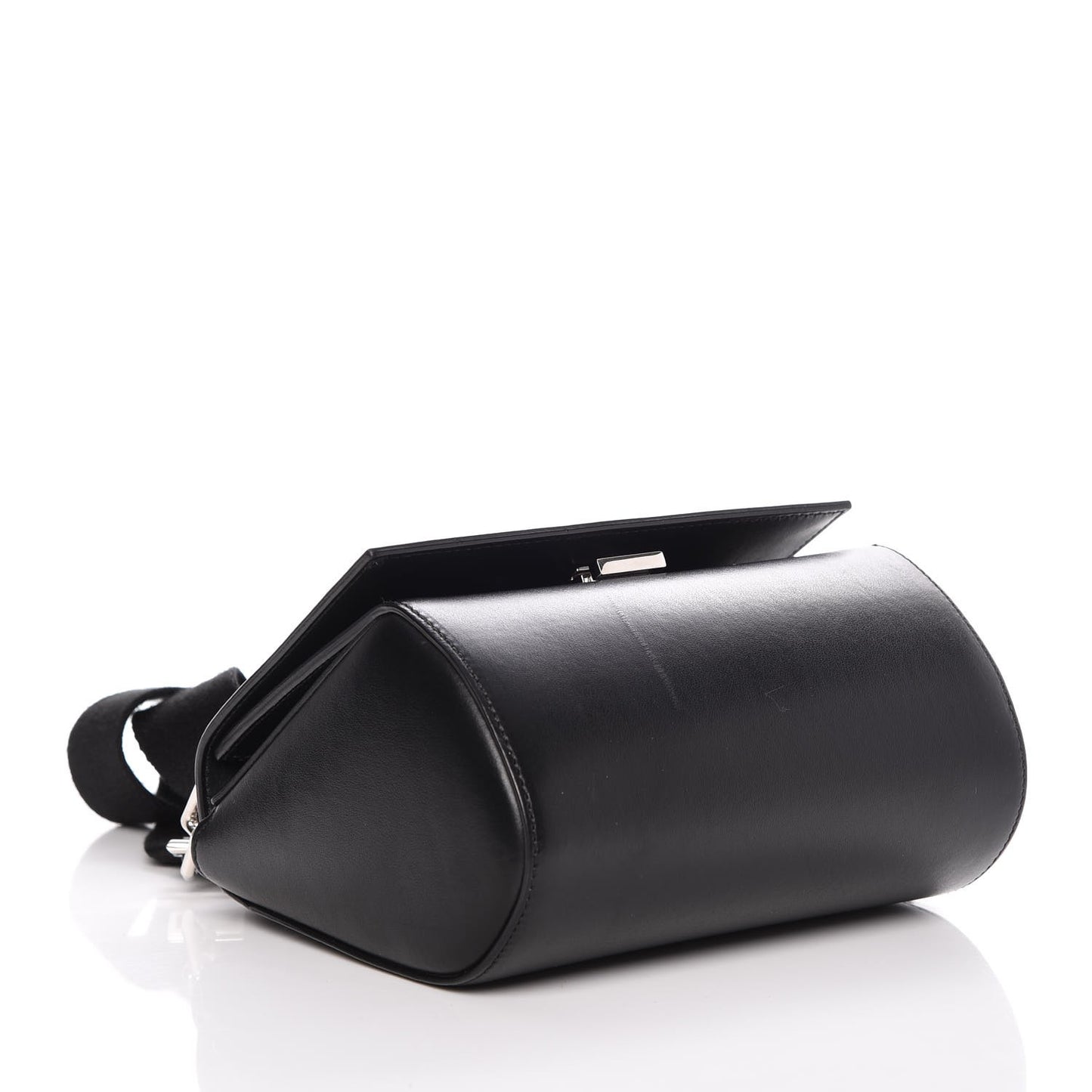 Calfskin Mini Pandora Box Logo Strap Crossbody Bag Black