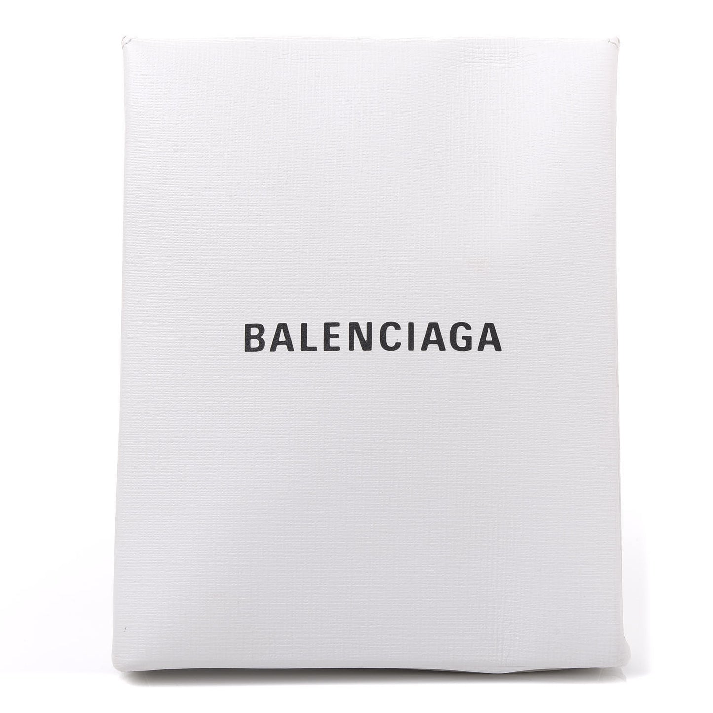 Squared Calfskin Logo Shopping Envelope Clutch White