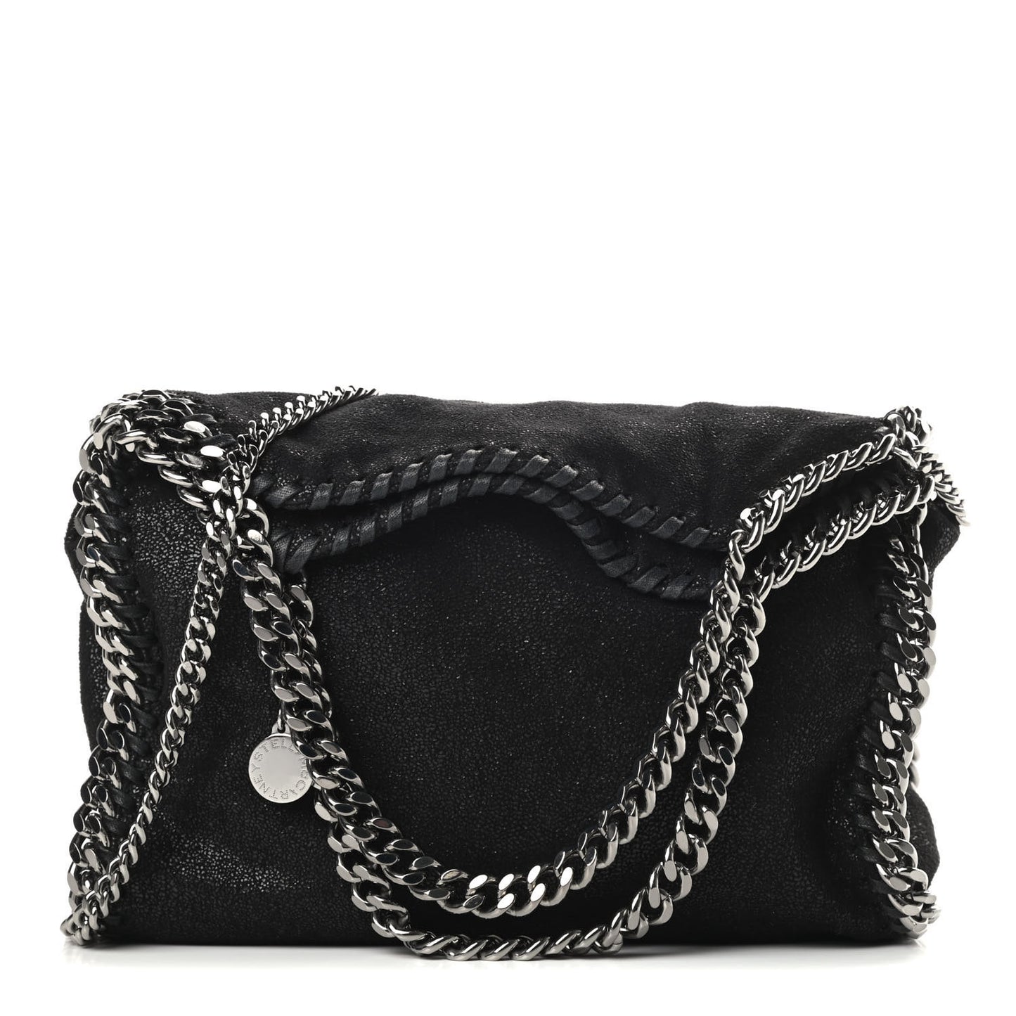 Shaggy Deer Mini Falabella Fold Over Tote Black