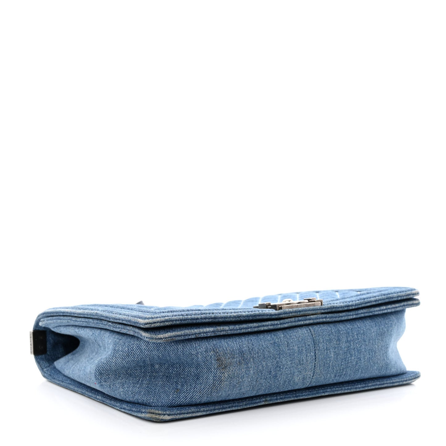 Denim Quilted Large Boy Flap Blue