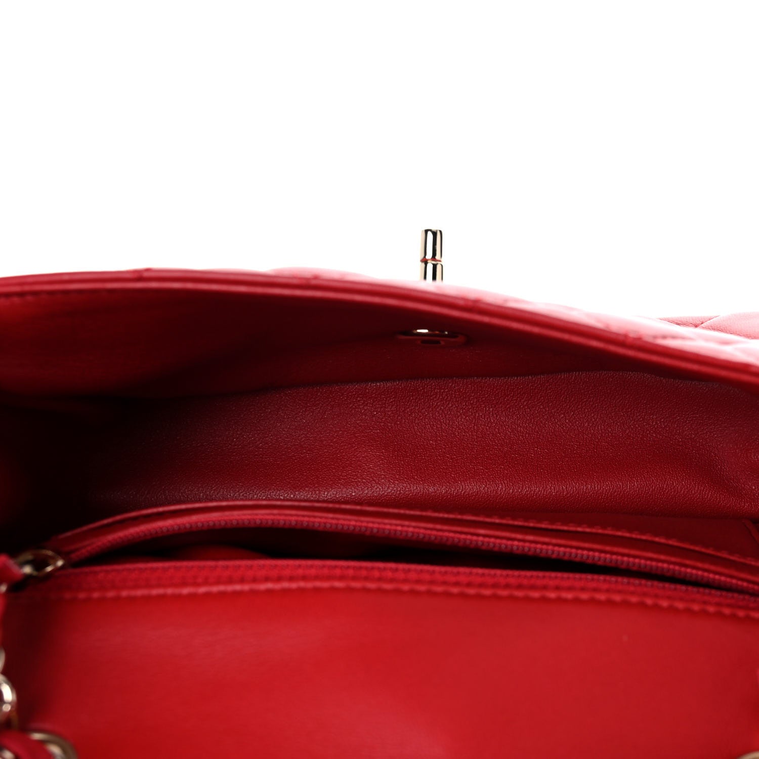 Chanel Lambskin Quilted Mini Rectangular Flap Red 5 of 12