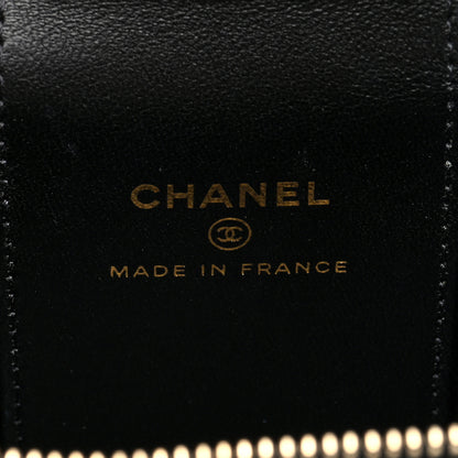 Chanel Lambskin Quilted Metal Mini Top Handle Vanity Case With Chain Black 6 of 10