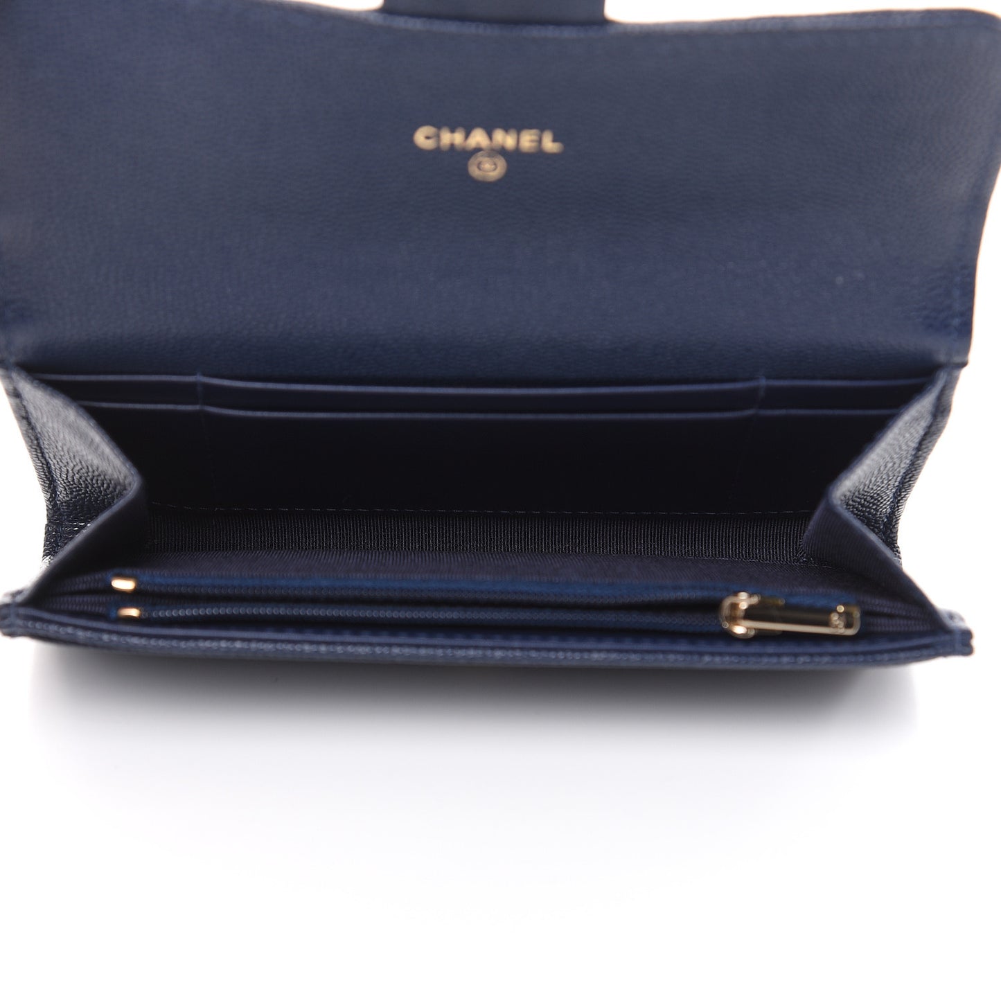 Caviar Quilted Medium Flap Wallet Blue