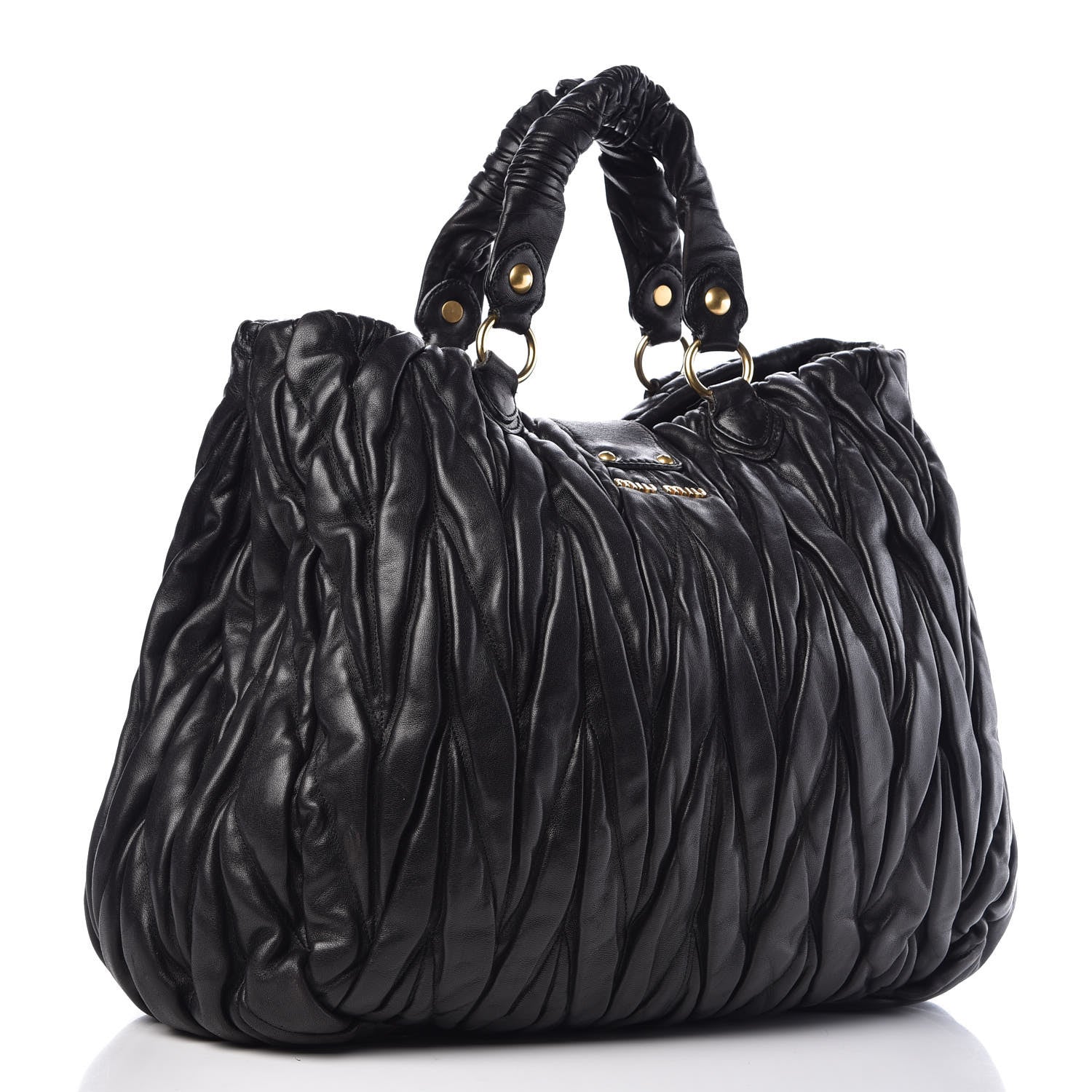 Miu Miu Nappa Matelasse Shopping Tote Black 3 of 11