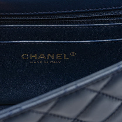 Chanel Lambskin Quilted Mini Crystal Top Handle Rectangular Flap  Navy 6 of 10