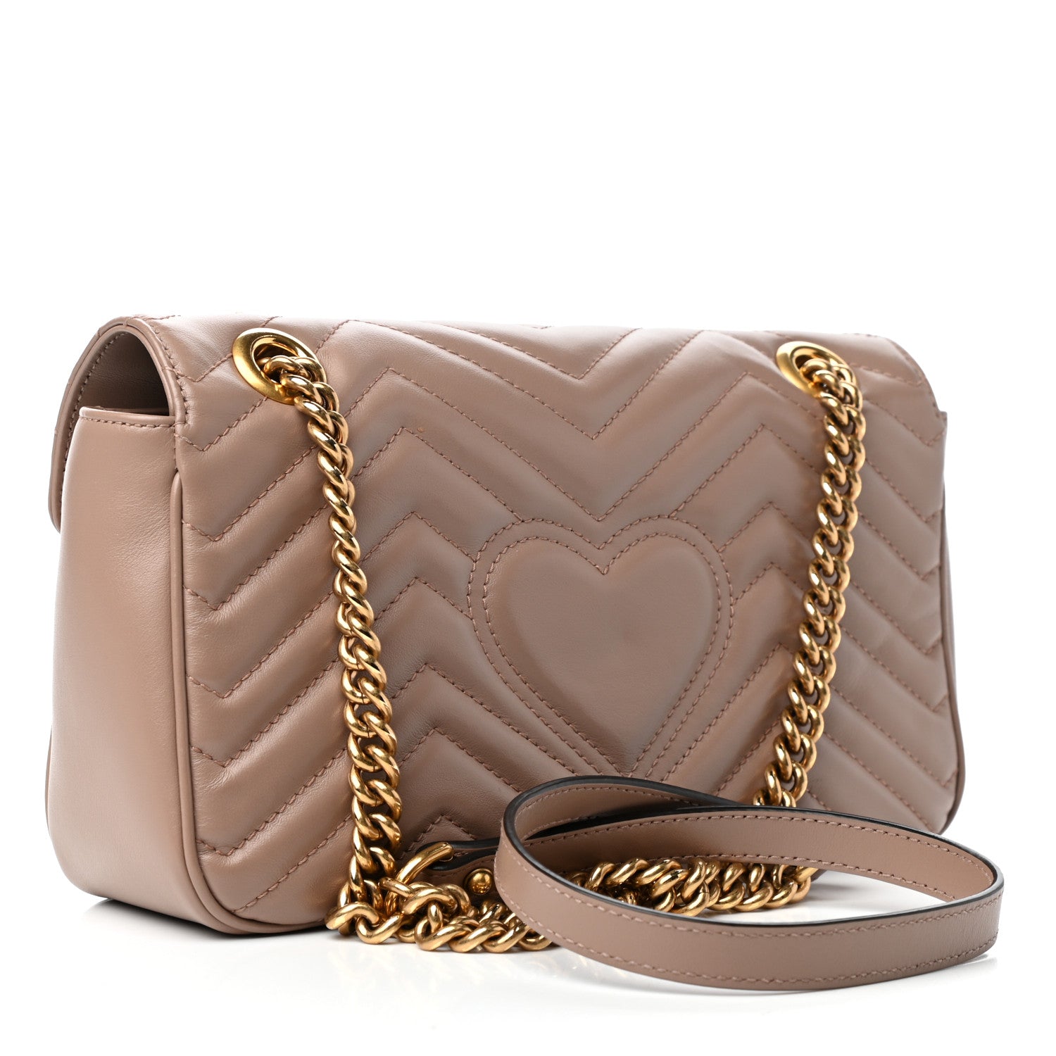 Gucci Calfskin Matelasse Small GG Marmont Shoulder Bag Porcelain Rose 3 of 10