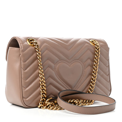 Gucci Calfskin Matelasse Small GG Marmont Shoulder Bag Porcelain Rose 3 of 10