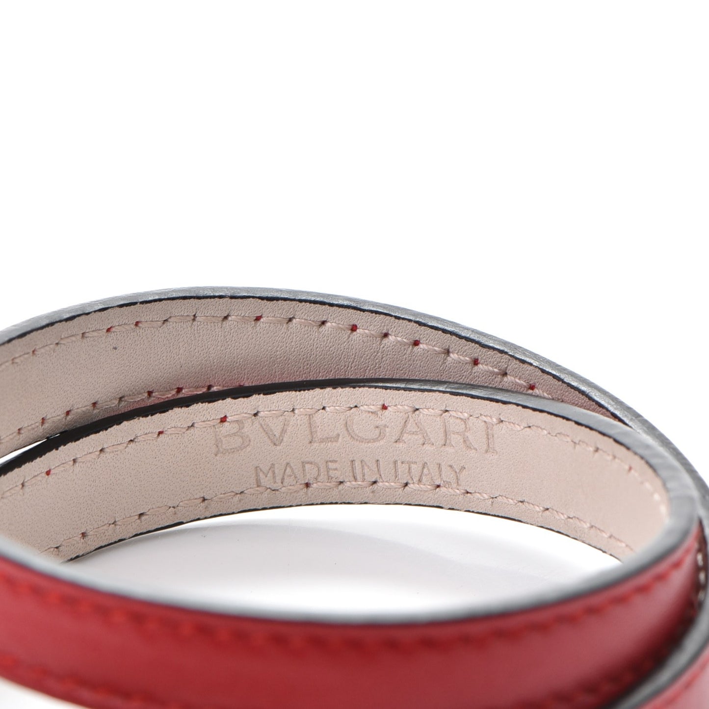 Calfskin Serpenti Forever Double Coil Bracelet M Red