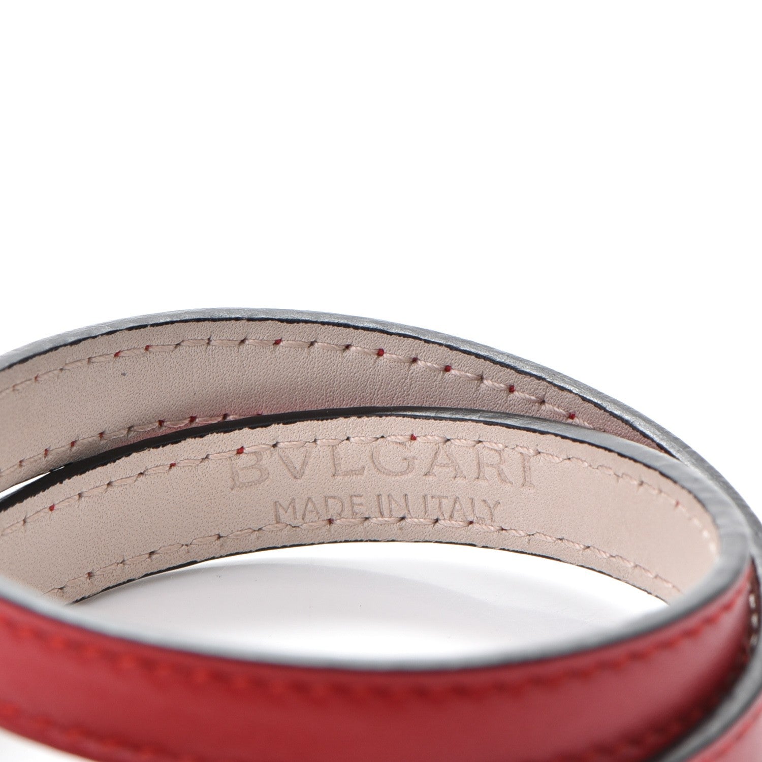 Bulgari Calfskin Serpenti Forever Double Coil Bracelet M Red 4 of 6
