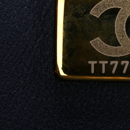 Chanel Printed Denim Quilted Medium Double Flap Dark Blue 7 of 13