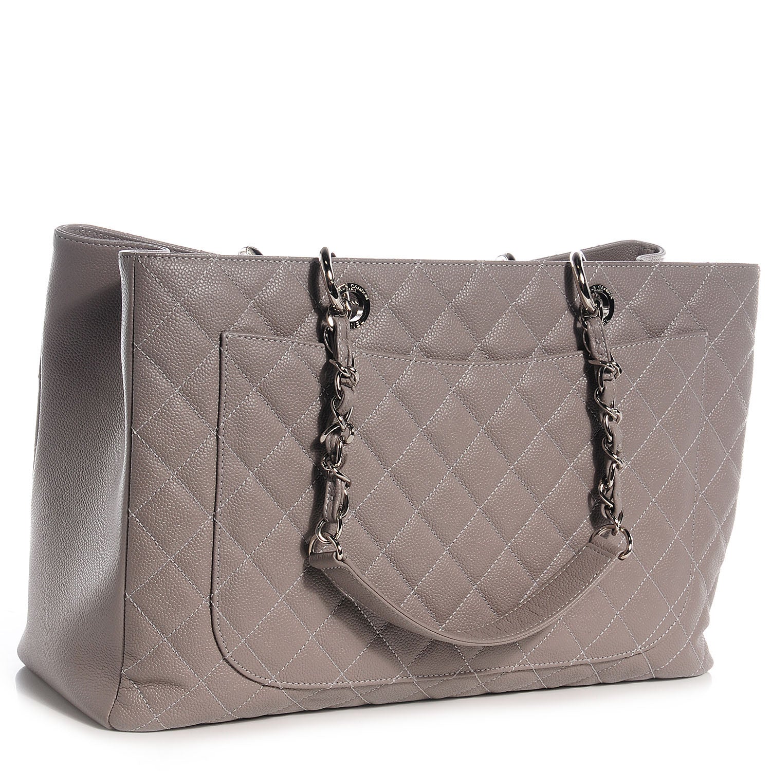 Chanel Caviar XL Grand Shopping Tote GST Light Grey 3 of 7