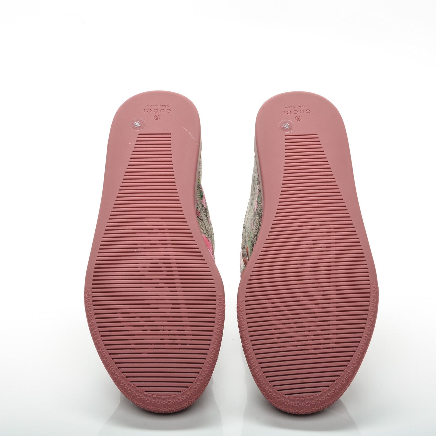 GG Supreme Monogram Blooms Womens High Top Sneakers 36 Beige Multicolor Dry Rose