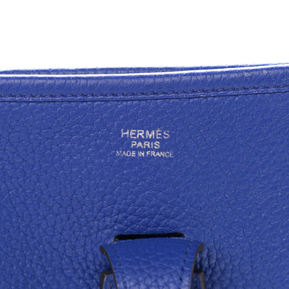 Hermes Taurillon Clemence Evelyne III PM Bleu Electrique 5 of 10