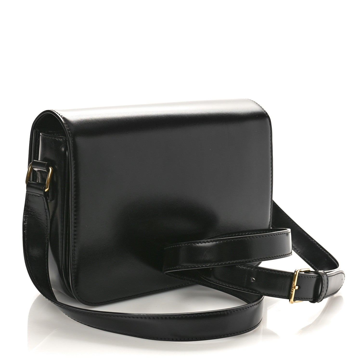 Celine Shiny Calfskin Medium Triomphe Black 2 of 9