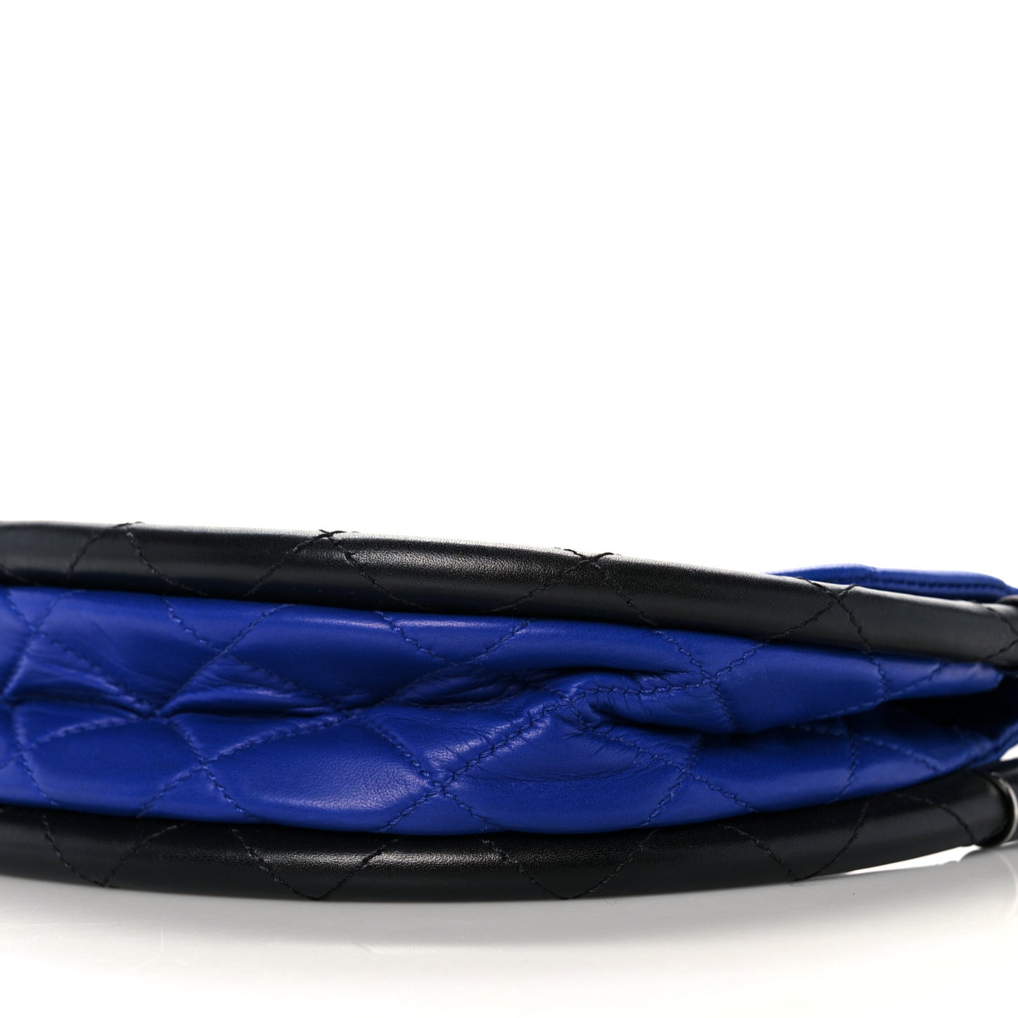 Quilted Lambskin Small Hula Hoop Flap Dark Blue
