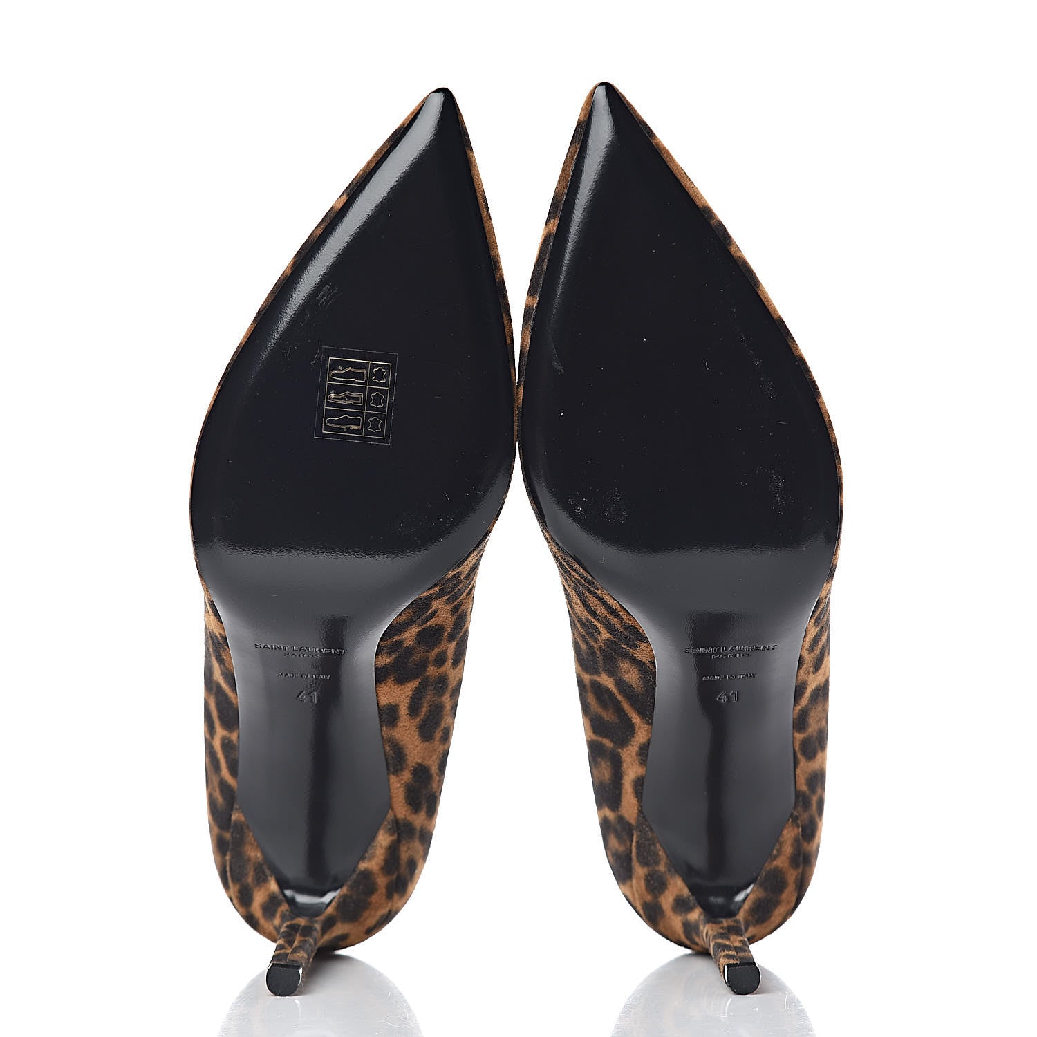 Saint Laurent Suede Leopard Printed Anja Pumps 41 Natural Coffee 5 of 9
