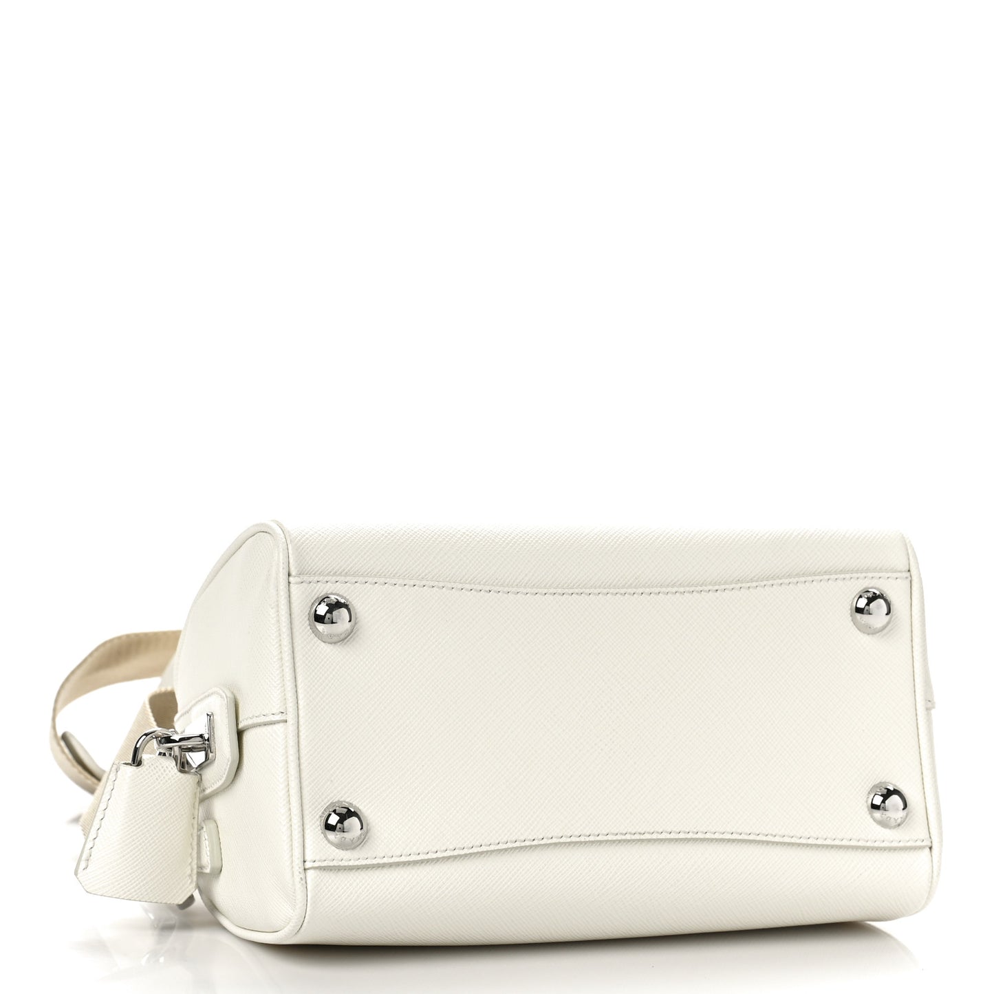 Saffiano Lux Top Handle Crossbody Bag White